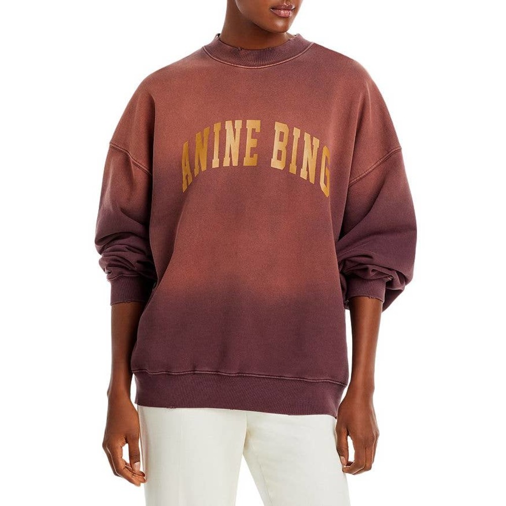 Anine Bing Brown Rust Gradient Logo Sweatshirt
